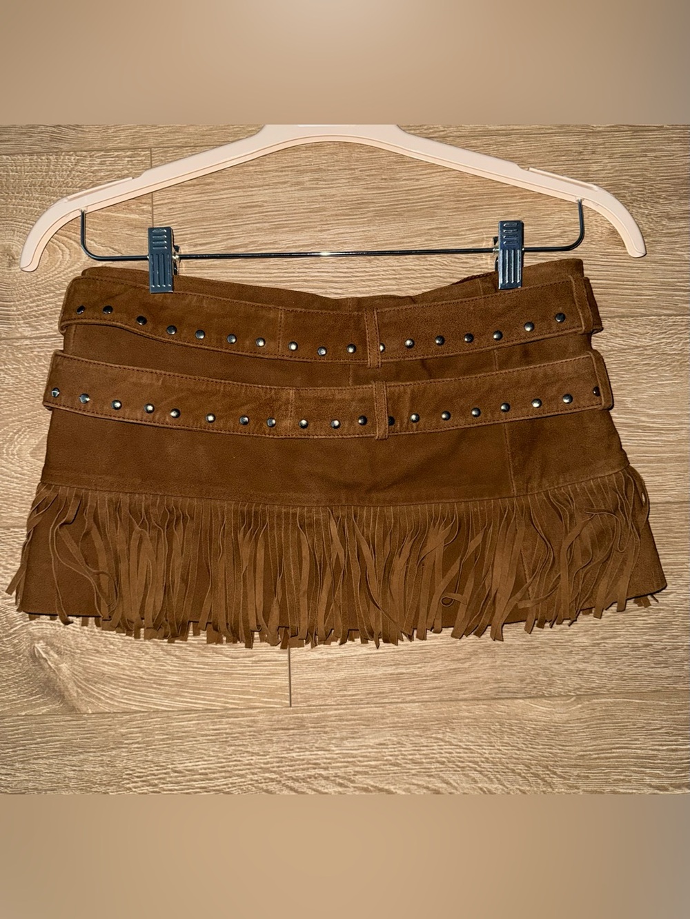Lamarque x REVOLVE Isa Double Belted Micro Suede Skirt - Picture 5 of 6